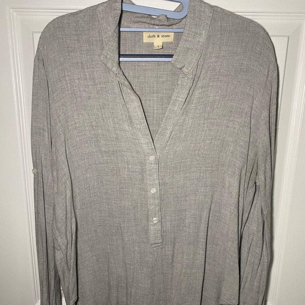 Cloth & Stone Shirt, Gray, Size L